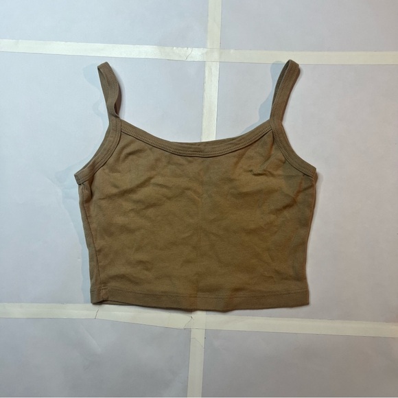 Los Angeles Apparel Baby Rib Spaghetti Crop Tank - Picture 2 of 4